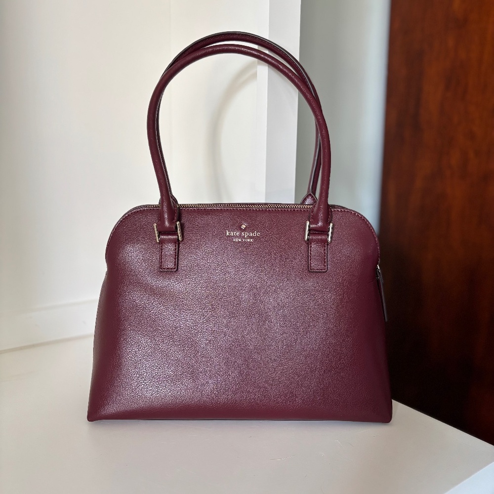 Kate Spade Leather Greene Street Mariella Shoulder Bag Cherrywood